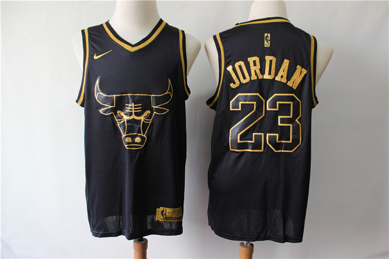 Bulls 23 Michael Jordan Black Gold Nike Swingman Jersey Bulls 23 Michael Jordan Black Gold Nike Swingman Jersey