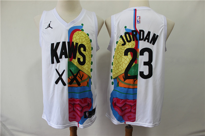KAWS X Jordan 23 Michael Jordan White NBA Jersey KAWS X Jordan 23 Michael Jordan White NBA Jersey