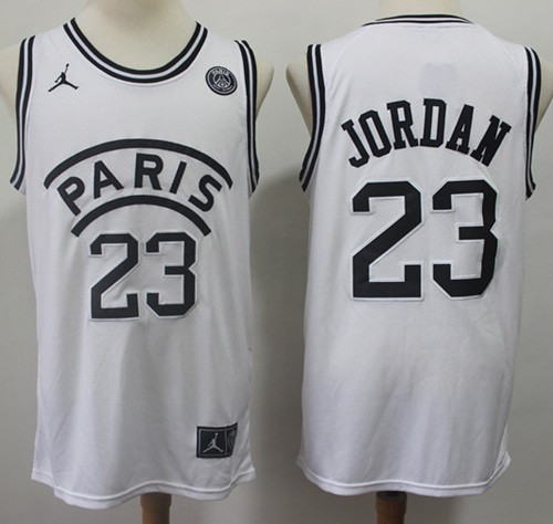Bulls #23 Michael Jordan White Paris Stitched Basketball Jersey Bulls #23 Michael Jordan White Paris Stitched Basketball Jersey