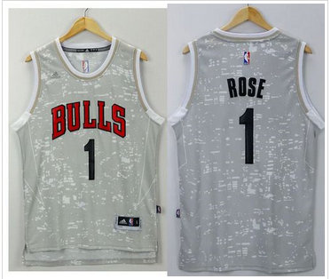 Chicago Bulls #1 Derrick Rose Grey City Light Stitched NBA Jersey Chicago Bulls #1 Derrick Rose Grey City Light Stitched NBA Jersey