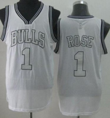 Chicago Bulls 1 Derrick Rose White Revolution 30 NBA Basketball Jerseys Silver Number Chicago Bulls 1 Derrick Rose White Revolution 30 NBA Basketball Jerseys Silver Number