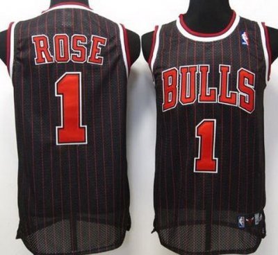 Chicago Bulls 1# Derrick Rose Black Red Strip NBA Jerseys Chicago Bulls 1# Derrick Rose Black Red Strip NBA Jerseys