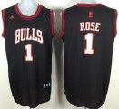 Chicago Bulls 1 Derrick Rose Black Jersey White Number Chicago Bulls 1 Derrick Rose Black Jersey White Number