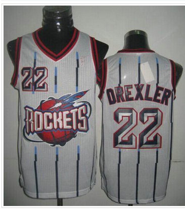 Houston Rockets #22 Clyde Drexler White Throwback NBA Jersey Houston Rockets #22 Clyde Drexler White Throwback NBA Jersey