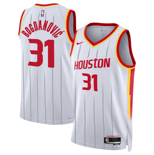Men's Houston Rockets #31 Bogdan Bogdanovic White 2026 27 Association Edition Stitched Basketball Jersey Men's Houston Rockets #31 Bogdan Bogdanovic White 2026 27 Association Edition Stitched Basketball Jersey