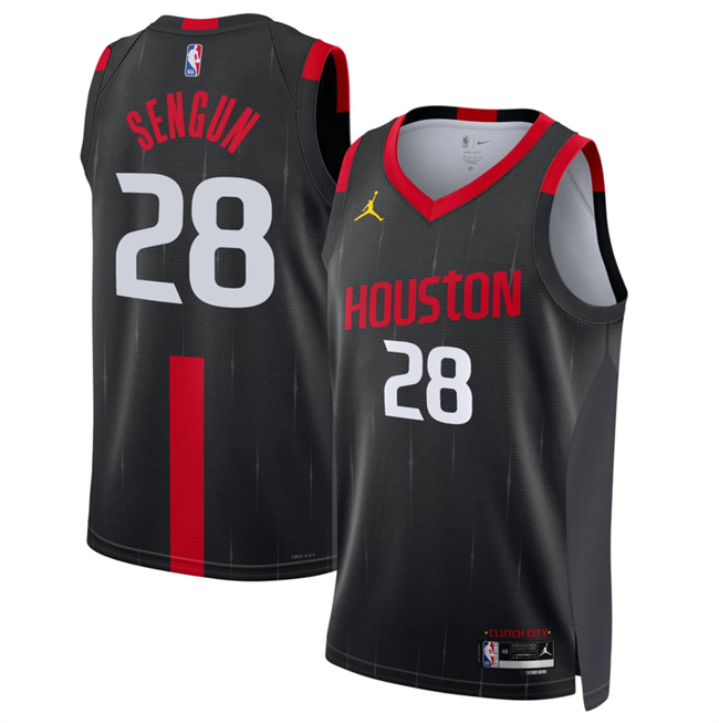 Men's Houston Rockets #28 Alperen Sengun Black 2026 27 Statement Edition Stitched Basketball Jersey Men's Houston Rockets #28 Alperen Sengun Black 2026 27 Statement Edition Stitched Basketball Jersey
