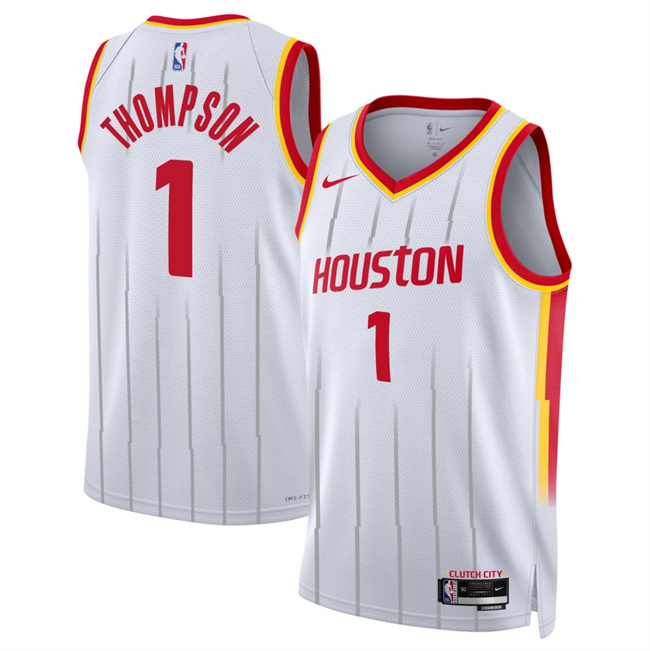 Men's Houston Rockets #1 Amen Thompson White 2026 27 Association Edition Stitched Basketball Jersey Men's Houston Rockets #1 Amen Thompson White 2026 27 Association Edition Stitched Basketball Jersey