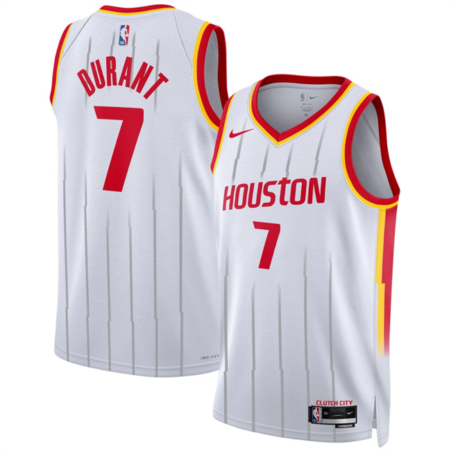 Men's Houston Rockets #7 Kevin Durant White 2026 27 Association Edition Stitched Basketball Jersey Men's Houston Rockets #7 Kevin Durant White 2026 27 Association Edition Stitched Basketball Jersey