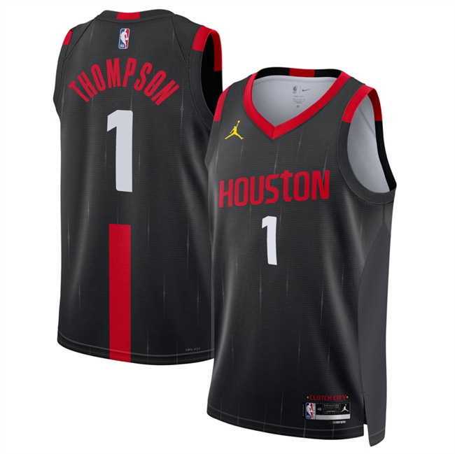 Men's Houston Rockets #1 Amen Thompson Black 2026 27 Statement Edition Stitched Basketball Jersey Men's Houston Rockets #1 Amen Thompson Black 2026 27 Statement Edition Stitched Basketball Jersey
