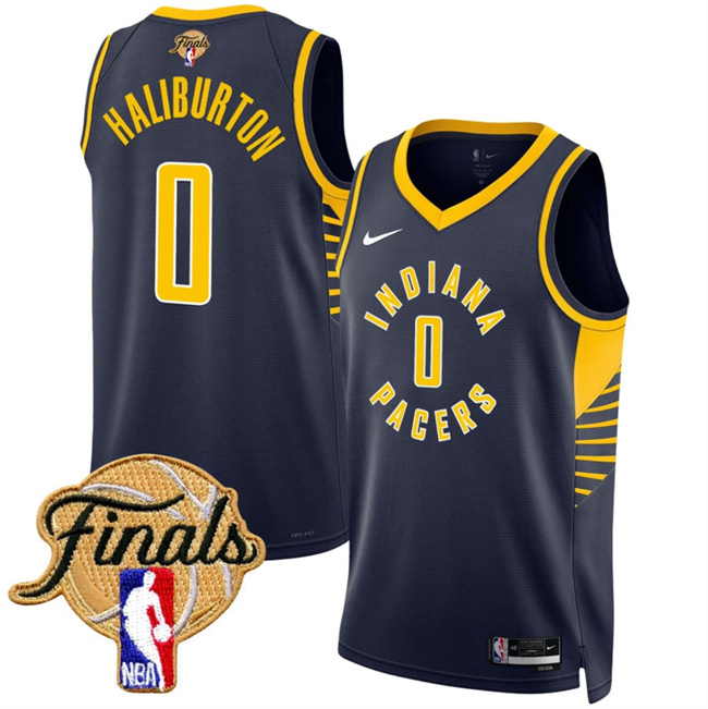 Men's Indiana Pacers #0 Tyrese Haliburton Navy 2025 Finals Icon Edition Stitched Basketball Jersey Men's Indiana Pacers #0 Tyrese Haliburton Navy 2025 Finals Icon Edition Stitched Basketball Jersey
