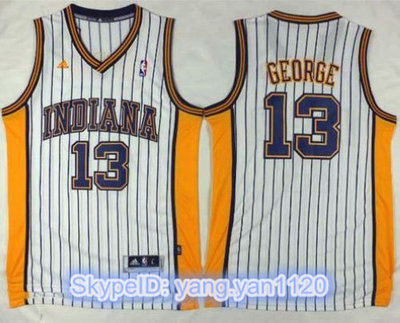 Pacers #13 Paul George White Throwback Stitched NBA Jersey