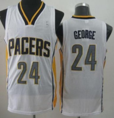 Indiana Pacers 24 Paul George White Revolution 30 NBA Jerseys