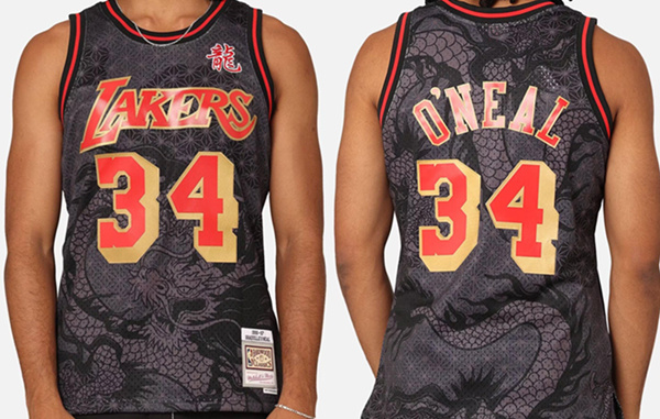 Men's Los Angeles Lakers #34 Shaquille O'Neal ' 96-97 Year Of The Dragon Swingman Stitched Basketball Jersey Men's Los Angeles Lakers #34 Shaquille O'Neal ' 96-97 Year Of The Dragon Swingman Stitched Basketball Jersey