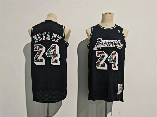 Men's Los Angeles Lakers #24 Kobe Bryant Black Throwback Basketball Jersey Men's Los Angeles Lakers #24 Kobe Bryant Black Throwback Basketball Jersey