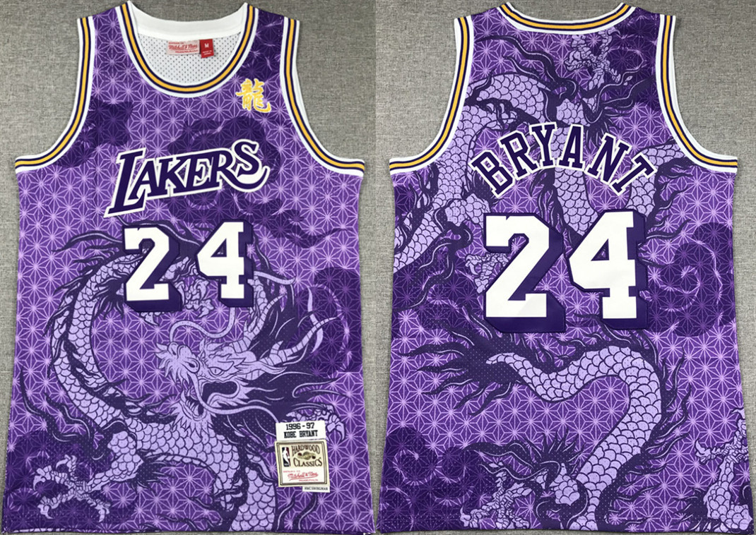 Men's Los Angeles Lakers #24 Kobe Bryant Purple 1996-97 Throwback Basketball Jersey Men's Los Angeles Lakers #24 Kobe Bryant Purple 1996-97 Throwback Basketball Jersey