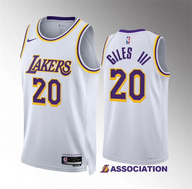 Men's Los Angeles Lakers #20 Harry Giles Iii White Association Edition Stitched Basketball Jersey Men's Los Angeles Lakers #20 Harry Giles Iii White Association Edition Stitched Basketball Jersey