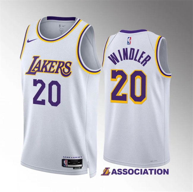 Men's Los Angeles Lakers #20 Dylan Windler White Association Edition Stitched Basketball Jersey Men's Los Angeles Lakers #20 Dylan Windler White Association Edition Stitched Basketball Jersey