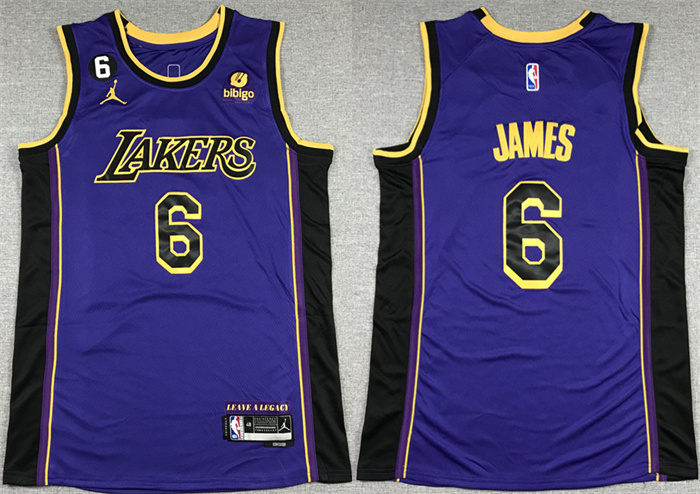 Men's Los Angeles Lakers #6 LeBron James 2022 23 Purple Classic Edition No.6 Patch Stitched Basketball Jersey Men's Los Angeles Lakers #6 LeBron James 2022 23 Purple Classic Edition No.6 Patch Stitched Basketball Jersey