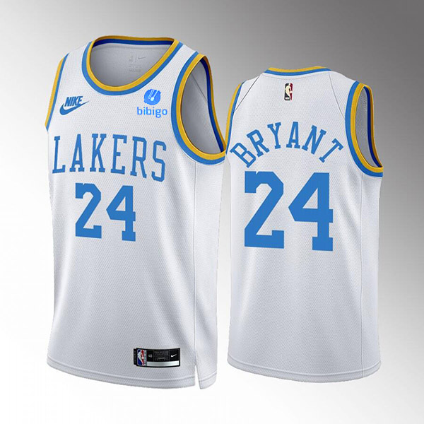 Men's Los Angeles Lakers #24 Kobe Bryant 2022 23 White Classic Edition Stitched Basketball Jersey Men's Los Angeles Lakers #24 Kobe Bryant 2022 23 White Classic Edition Stitched Basketball Jersey