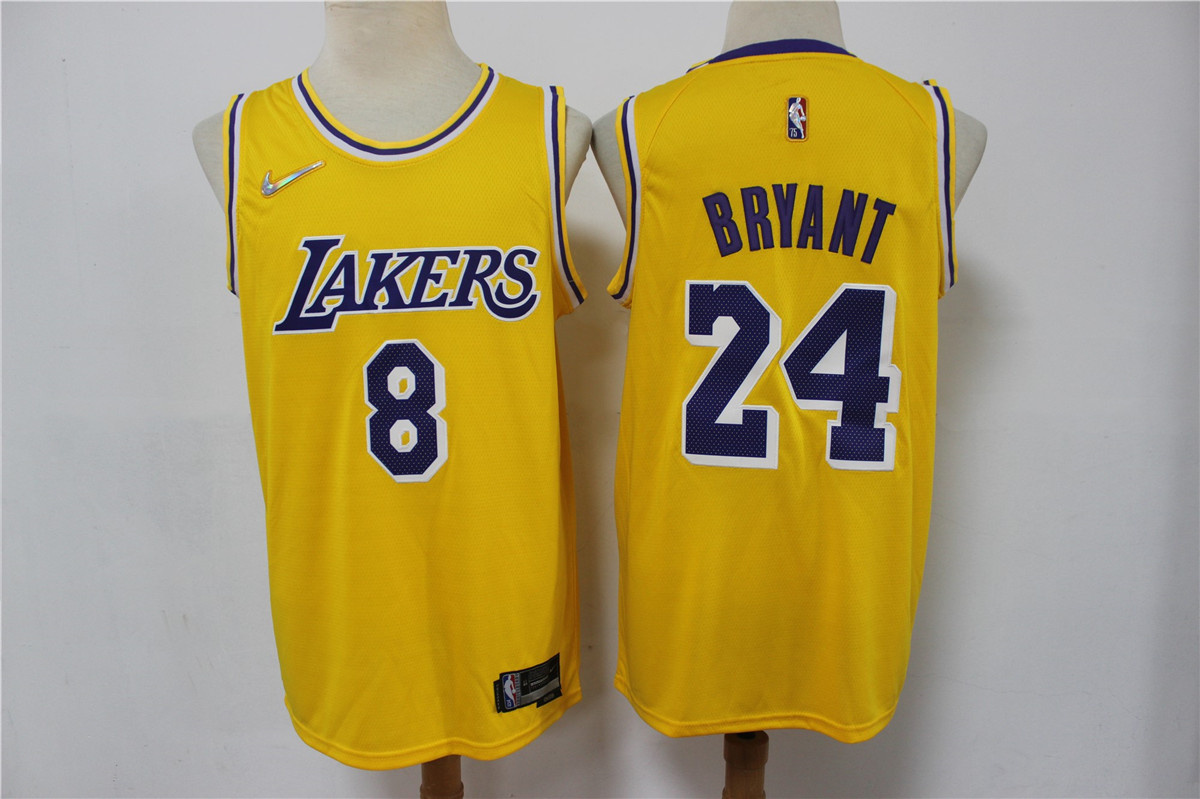 Lakers 8 & 24 Kobe Bryant Yellow Nike Diamond 75th Anniversary Swingman Jersey Lakers 8 & 24 Kobe Bryant Yellow Nike Diamond 75th Anniversary Swingman Jersey