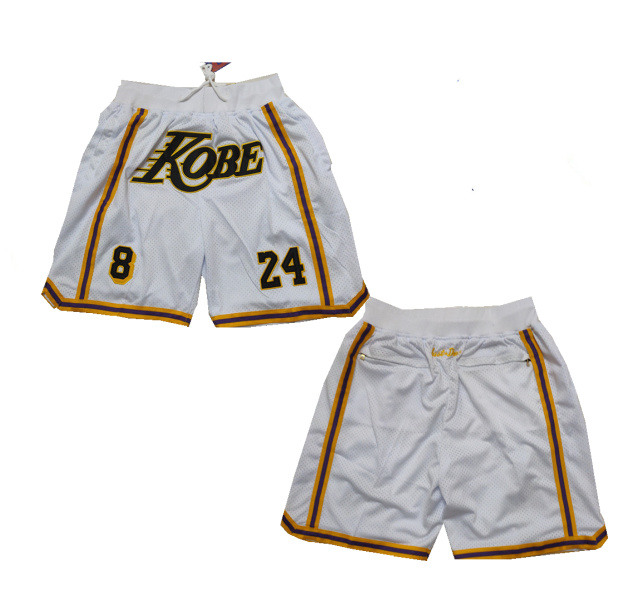 Men's Los Angeles Lakers White Gold Shorts (Run Small) Men's Los Angeles Lakers White Gold Shorts (Run Small)