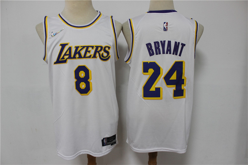Lakers 8 & 24 Kobe Bryant White Nike Diamond 75th Anniversary City Edition Swingman Jersey Lakers 8 & 24 Kobe Bryant White Nike Diamond 75th Anniversary City Edition Swingman Jersey