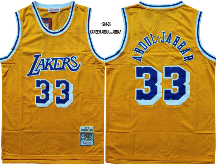 Lakers 33 Abdul Jabbar Yellow 1984-85 Hardwood Classics Jersey Lakers 33 Abdul Jabbar Yellow 1984-85 Hardwood Classics Jersey