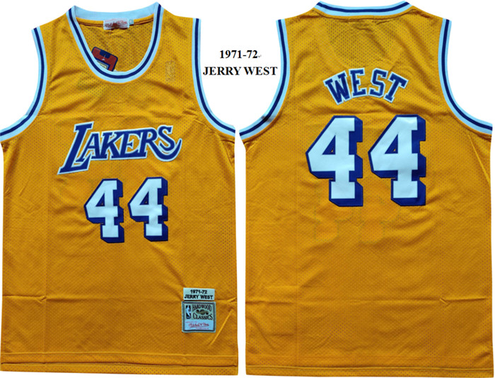 Lakers 44 Jerry West Yellow 1971-72 Hardwood Classics Jersey Lakers 44 Jerry West Yellow 1971-72 Hardwood Classics Jersey