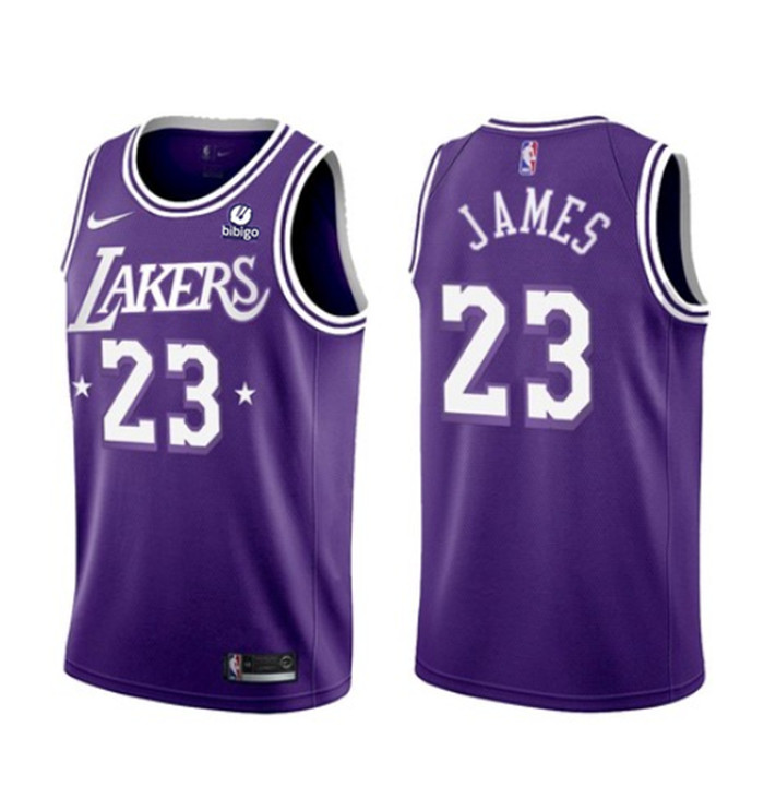 Men's Los Angeles Lakers #23 LeBron James 2021 22 City Edition Purple Stitched Jersey Men's Los Angeles Lakers #23 LeBron James 2021 22 City Edition Purple Stitched Jersey