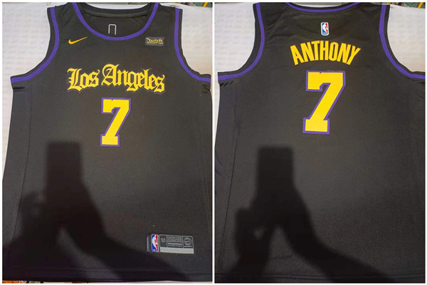 Men's Los Angeles Lakers #7 Carmelo Anthony Black Stitched Basketball Jersey Men's Los Angeles Lakers #7 Carmelo Anthony Black Stitched Basketball Jersey