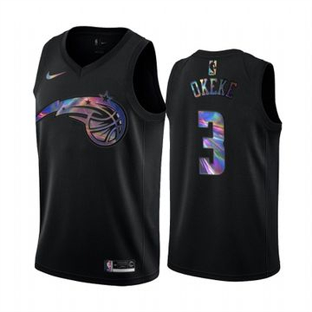 Nike Magic #3 Chuma Okeke Men's Iridescent Holographic Collection NBA Jersey - Black Nike Magic #3 Chuma Okeke Men's Iridescent Holographic Collection NBA Jersey - Black