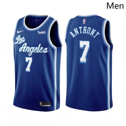 Men Los Angeles Lakers #7 Carmelo Anthony Classic Edition Blue 2021 Stitched NBA Jersey Men Los Angeles Lakers #7 Carmelo Anthony Classic Edition Blue 2021 Stitched NBA Jersey