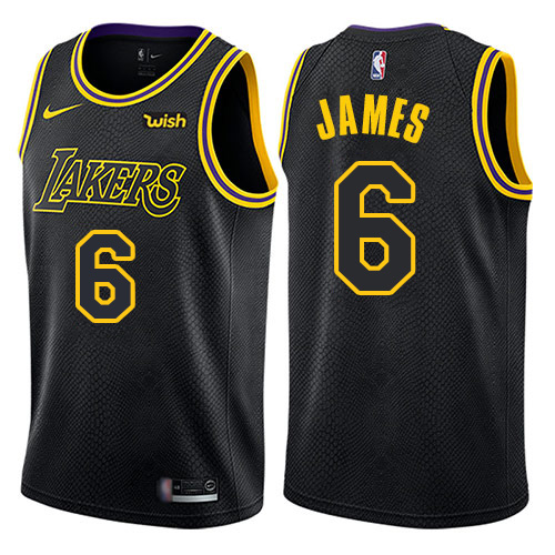 Nike Lakers #6 LeBron James Black NBA Swingman City Edition Jersey Nike Lakers #6 LeBron James Black NBA Swingman City Edition Jersey