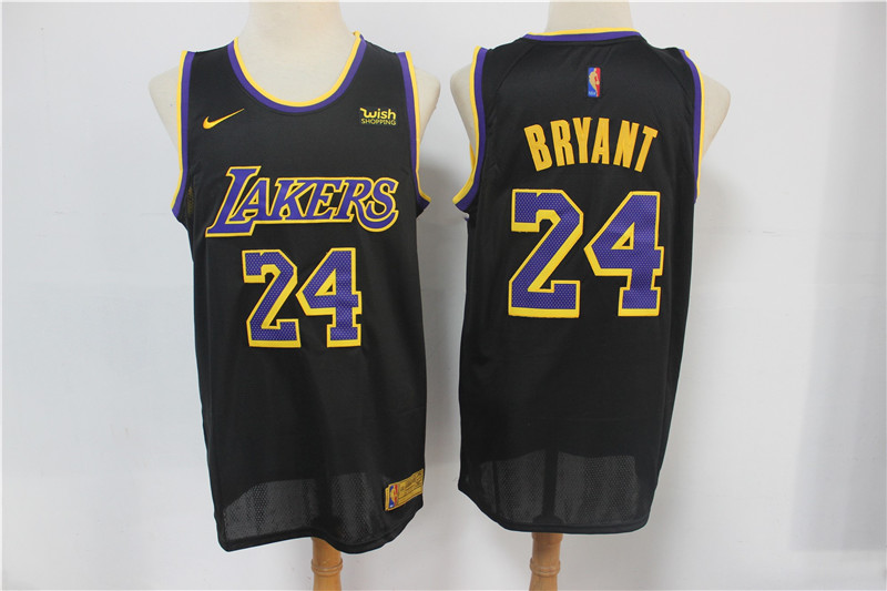 Men's Los Angeles Lakers #24 Kobe Bryant Black Nike Swingman 2021 Earned Edition Stitched Jersey With NEW Sponsor Logo Men's Los Angeles Lakers #24 Kobe Bryant Black Nike Swingman 2021 Earned Edition Stitched Jersey With NEW Sponsor Logo