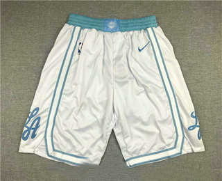Men's Los Angeles Lakers White NEW 2021 Nike City Edition Stitched Shorts Men's Los Angeles Lakers White NEW 2021 Nike City Edition Stitched Shorts