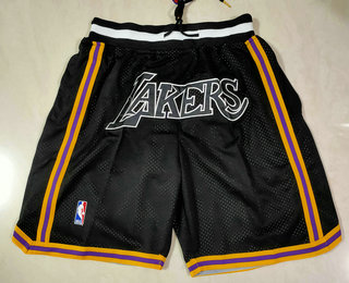 Men's Los Angeles Lakers Black MVP Just Don Swingman Throwback Shorts Men's Los Angeles Lakers Black MVP Just Don Swingman Throwback Shorts