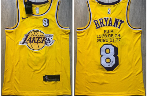 Lakers 8 Kobe Bryant Yellow R.I.P Signature Swingman Jersey Lakers 8 Kobe Bryant Yellow R.I.P Signature Swingman Jersey