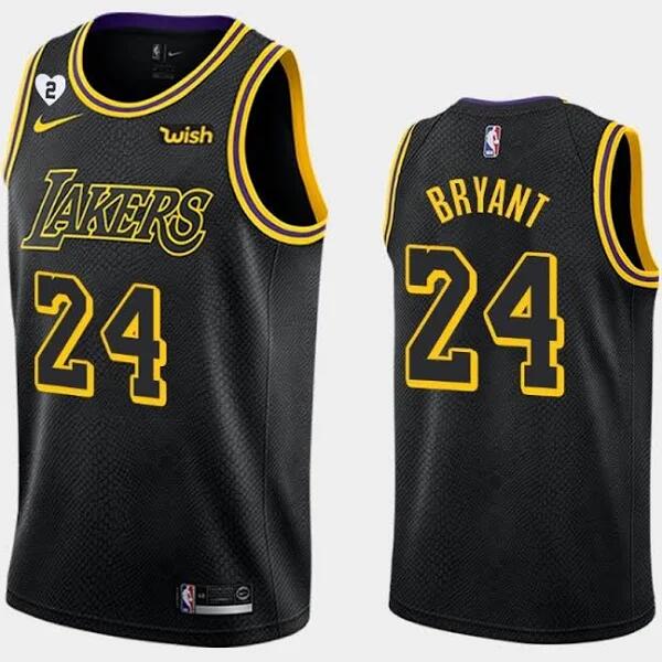 Men's Lakers #24 Kobe Bryant Black Mamba Love Gianna Jersey Men's Lakers #24 Kobe Bryant Black Mamba Love Gianna Jersey