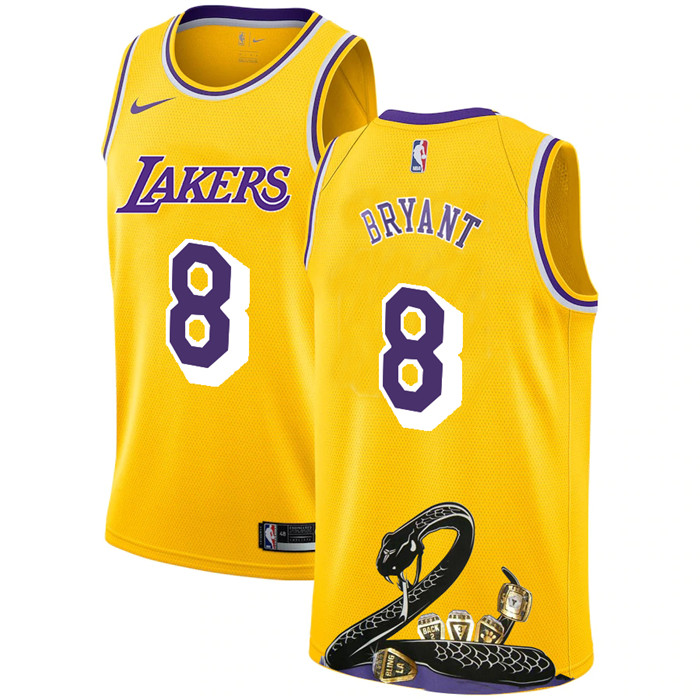 Lakers 8 Kobe Bryant Yellow Nike R.I.P Swingman Fashion Jersey 7 Lakers 8 Kobe Bryant Yellow Nike R.I.P Swingman Fashion Jersey 7