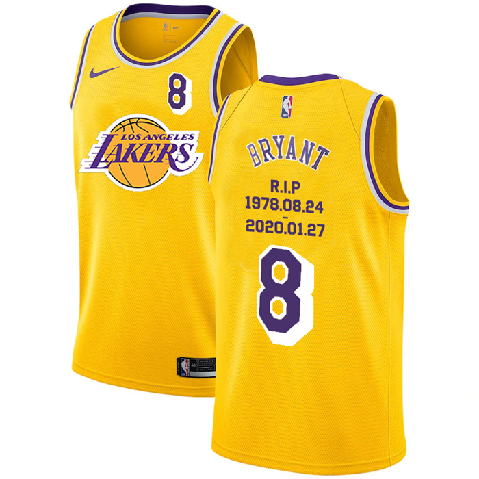 Lakers 8 Kobe Bryant Yellow Nike R.I.P Swingman Jersey 6 Lakers 8 Kobe Bryant Yellow Nike R.I.P Swingman Jersey 6