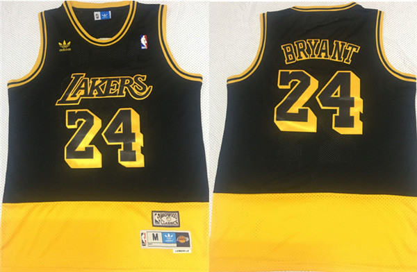 Lakers 24 Kobe Bryant Fluorescent Black Yellow Split Hardwood Classics Jersey Lakers 24 Kobe Bryant Fluorescent Black Yellow Split Hardwood Classics Jersey