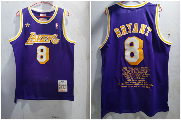 Lakers 8 Kobe Bryant Purple 1996-97 Hardwood Classics Jersey Lakers 8 Kobe Bryant Purple 1996-97 Hardwood Classics Jersey