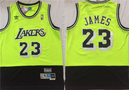 Lakers 23 Lebron James Fluorescent Green Black Hardwood Classics Split Mesh Swingman Jersey Lakers 23 Lebron James Fluorescent Green Black Hardwood Classics Split Mesh Swingman Jersey