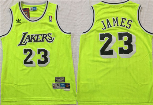Lakers 23 Lebron James Fluorescent Green Hardwood Classics Mesh Swingman Jersey Lakers 23 Lebron James Fluorescent Green Hardwood Classics Mesh Swingman Jersey