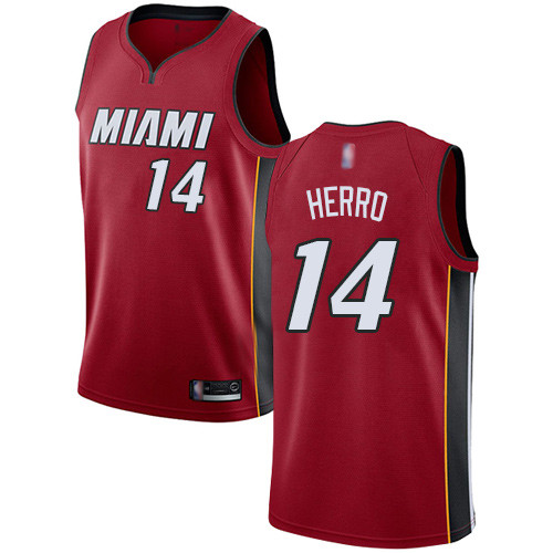 Heat #14 Tyler Herro Red Basketball Swingman Statement Edition Jersey Heat #14 Tyler Herro Red Basketball Swingman Statement Edition Jersey