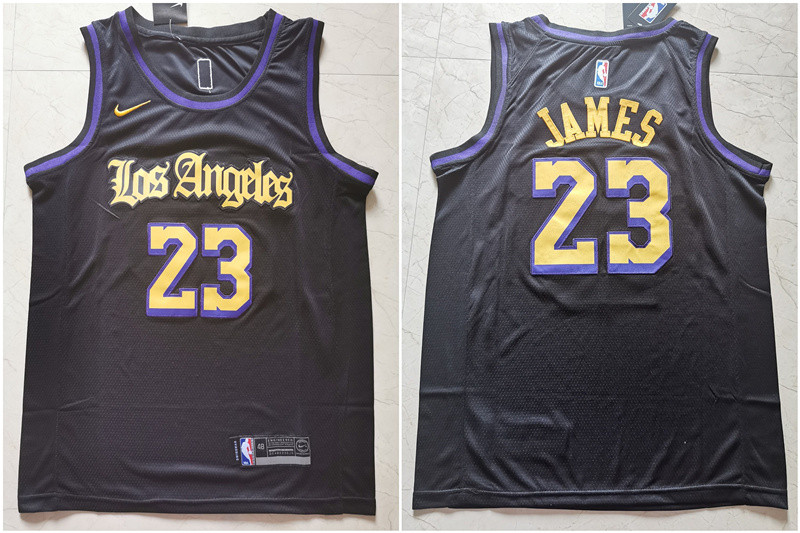 Lakers 23 Lebron James Black City Edition Nike Swingman Jersey Lakers 23 Lebron James Black City Edition Nike Swingman Jersey