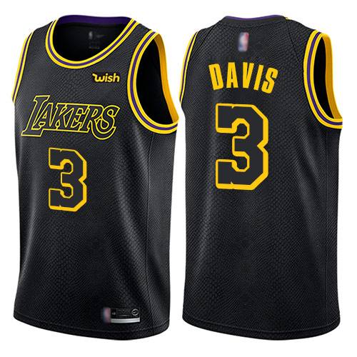 Lakers #3 Anthony Davis Black Basketball Swingman City Edition Jersey Lakers #3 Anthony Davis Black Basketball Swingman City Edition Jersey