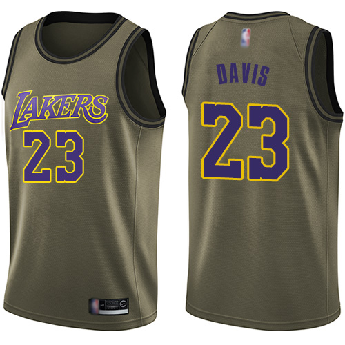 Lakers #23 Anthony Davis Green Salute to Service Basketball Swingman Jersey Lakers #23 Anthony Davis Green Salute to Service Basketball Swingman Jersey