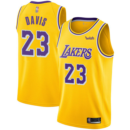 Lakers #23 Anthony Davis Gold Basketball Swingman Icon Edition Jersey Lakers #23 Anthony Davis Gold Basketball Swingman Icon Edition Jersey