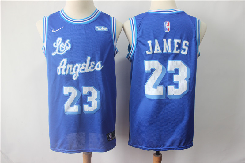 Lakers #23 LeBron James Blue Throwback Stitched NBA Jersey Lakers #23 LeBron James Blue Throwback Stitched NBA Jersey